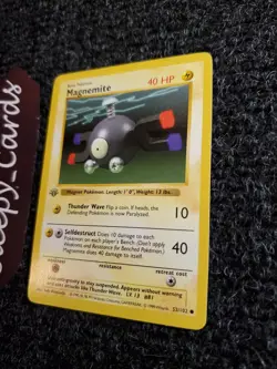 Magnemite 53/102 Pokemon 1st Edition Shadowless Base Set NM - Image 2