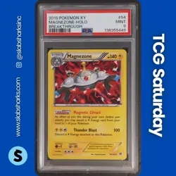 2015 POKEMON XY BREAKTHROUGH #54/162 MAGNEZONE HOLO RARE PSA 9 - Image 1