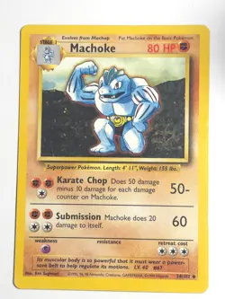 ​1999 Pokemon Base Set Machoke 34/102 Uncommon - Image 1