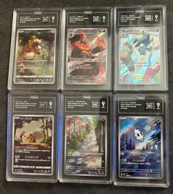 Pokemon TCG Japanese 6 TAG Graded 9 Lot Bidoof Emboar Dewott Jynx Sudowoodo #B1 - Image 1