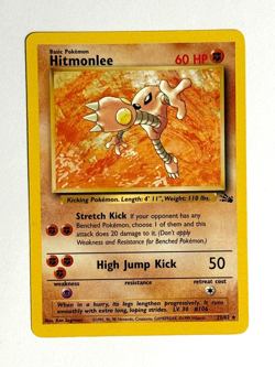 Pokemon TCG Hitmonlee 22/62 Unlimited Rare Fossil - Image 1