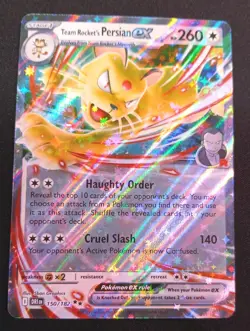 Team Rockets Persian ex 150/182 Double Rare Pokemon TCG Destined Rivals English - Image 1