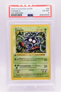 Pokemon TCG Tangela 66/102 Base Set Shadowless 1st Edition PSA 6 (1999) - Image 1