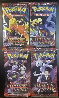 4 Pokemon Destined Rivals Booster Packs - Sealed - Scarlet & Violet - Image 1