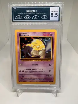 Pokemon Drowzee 49/102 Base Set Unlimited 1999 WOTC PCG NM/MINT+ 8.5 Graded - Image 1