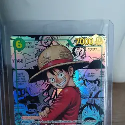 Bandai One Piece CCG Monkey.D.Luffy Foil OP13-118 7000 Power MANGA RARE - Image 1