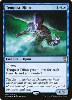 NM Tempest Djinn, MTG, Dominaria, Magic the Gathering, 68 - Image 1