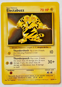 Pokemon TCG: Electabuzz Base Set #20/102 MP-LP - Image 1