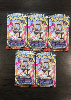 POKEMON MEGA EVOLUTION PHANTASMAL FLAMES+MEGA EVOLUTION BOOSTER PACKS LOT(5) NEW - Image 1