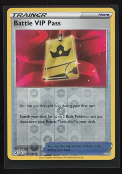Battle VIP Pass Fusion Strike 225/264 Reverse Holo Pokemon TCG - Packed Fresh - Image 1