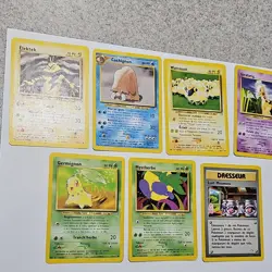Pokemon TCG Nintendo 7 Card Lot Regular Neo Genesis French Elektek Cochignon Wa… - Image 1
