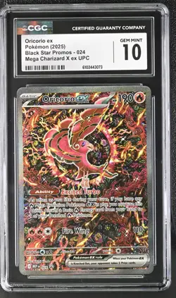CGC 10 #024 Oricorio ex 2025 Pokemon Black Star Promos Mega Charizard X ex UPC - Image 1