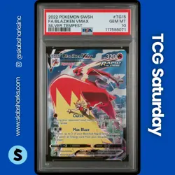 2022 POKEMON SWSH SILVER TEMPEST TRAINER GALLERY #TG15/TG30 BLAZIKEN VMAX PSA 10 - Image 1