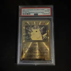 Pokemon Pikachu 58/102 Celebrations Metal Card Promo Holo PSA 6 - Image 1