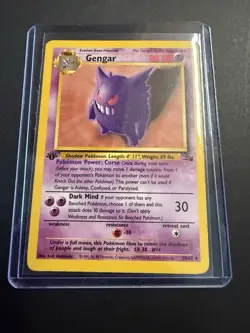 Vintage Pokemon Gengar Fossil 1st Edition Non-Holo Rare Card 20/62 English 1999 - Image 1