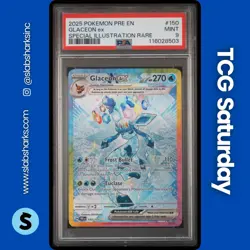2025 POKEMON PRISMATIC EVO. #150/131 GLACEON EX SPECIAL ILLUSTRATION RARE PSA 9 - Image 1