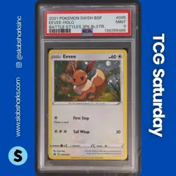 2021 POKEMON SWSH BLACK STAR PROMO 3-PACK BLISTER #SWSH095 EEVEE HOLO RARE PSA 9 - Image 1