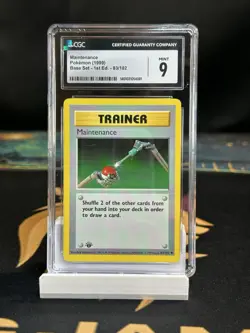 MAINTENANCE 1999 POKEMON BASE SET 83/102 1ST EDITION TRAINER CGC 9 - Image 1