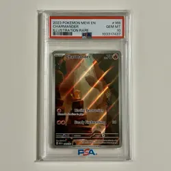 2023 Pokemon Mew EN-151 Charmander 168/165 Illustration Rare PSA 10 Gem Mint - Image 1