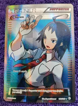 Cheren 148/149 Boundaries Crossed Full Art Holo Rare Pokemon *NICE* - Image 1