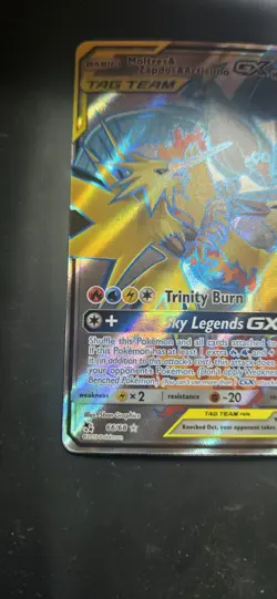 Pokemon Moltres & Zapdos & Articuno GX TAG TEAM Full Art 66/68 Hidden Fates Holo - Image 4