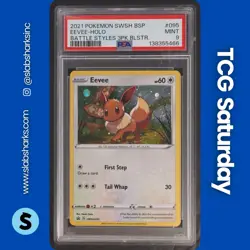 2021 POKEMON SWSH BLACK STAR PROMO 3-PACK BLISTER #SWSH095 EEVEE HOLO RARE PSA 9 - Image 1