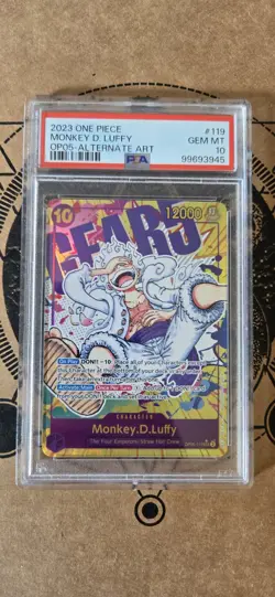 2023 One Piece OP05-119 SEC MONKEY D. LUFFY Alt Art PSA 10 Gem Mint English - Image 1