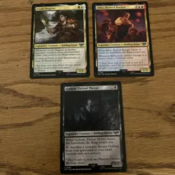 ￼ Frodo Baggins, Bilbo, & Gollum Patient Plotter LOTR MTG 3 Card Lot - Image 1
