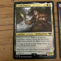 ￼ Frodo Baggins, Bilbo, & Gollum Patient Plotter LOTR MTG 3 Card Lot - Image 2