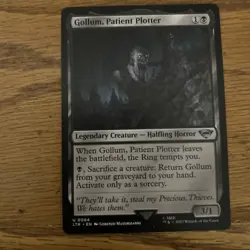 ￼ Frodo Baggins, Bilbo, & Gollum Patient Plotter LOTR MTG 3 Card Lot - Image 4