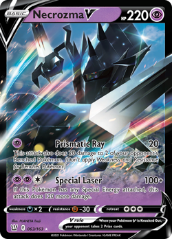 Necrozma V 063/163 Holo Rare V Battle Styles Pokemon NM - Image 1