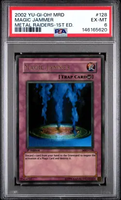 YUGIOH PSA 6 2002 Magic Jammer MRD-128 Ultra Rare 1st Edition - Image 1