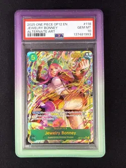 2025 ONE PIECE OP12 LEGACY OF THE MASTER #118 JEWELRY BONNEY ALT ART PSA 10 gem - Image 1