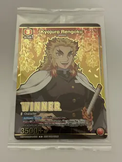 Demon Slayer Union Arena Kyojuro Rengoku UEPR/KMY-1-089 Winner Card (Sealed) - Image 1