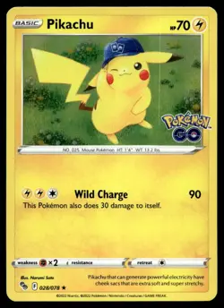 Pikachu 28/78 Pokemon Card Pokemon GO Rare Holo 70 HP Lightly Played N34 - Image 1