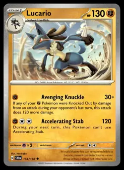 Lucario 114/198 Pokemon Card Scarlet & Violet Uncommon 130 HP Near Mint KY - Image 1