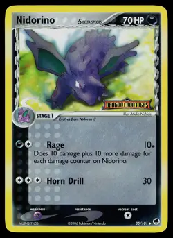 Pokemon Card - Nidorino Dragon Frontiers 35/101 Uncommon Reverse Holo STAMPED - Image 1