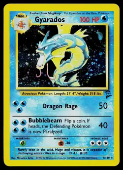 Pokemon Card - Gyarados Base Set 2 7/130 Holo Rare - Image 1
