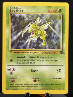 Pokemon Scyther 26/64 Jungle Rare Unlimited Regular 1999 Card - Image 1