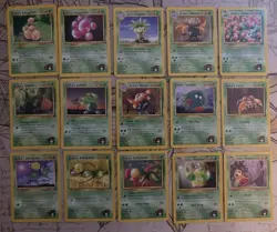 Lot of 15 Pokemon Cards - GYM CHALLENGE and GYM HEROS Erika Theme Set - Image 1