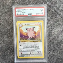 1999 CLEFABLE #17/64 1st Edition PSA 5 Pokemon Game Card - Image 2
