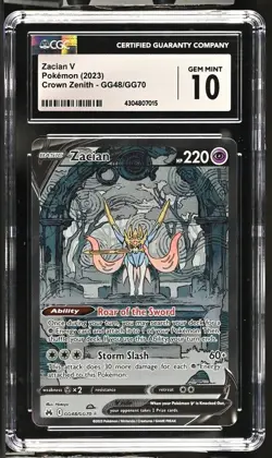 Zacian V Crown Zenith GG48/GG70 CGC 10 2023 Pokemon Card - Image 1