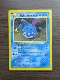 Pokemon TCG Light Azumarill Holo Rare Unlimited Card 13/105 Neo Destiny - Image 1