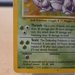 Vintage Pokemon Nidoking Holo Rare Card Base Set 11/102. MP/HP - Image 5