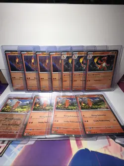Assorted Charmander/Charmeleon Cosmo Holo Lot (11 Cards Total) Pokemon 151 PAF - Image 1