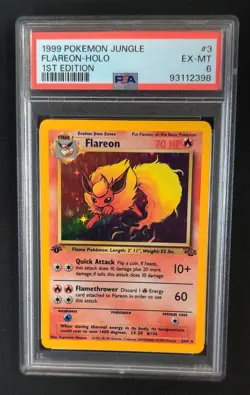PSA 6 Flareon 3/64 1st Edition Jungle Pokemon Graded Card - Image 1