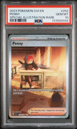 PSA 10 Penny Special Illustration Rare #252 Full Art Pokemon Card TCG SV1 EN - Image 1