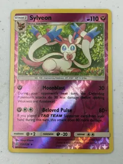 Sylveon 155/236 SM Cosmic Eclipse Reverse Holo Card NM Pack Fresh - Image 1
