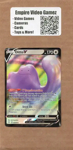 Ditto V - 050/072 - Pokemon Shining Fates Sword & Shield Ultra Rare Card - LP - Image 1