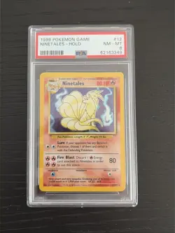 1999 WOTC Pokemon Base Set Ninetales Holo Card #12 PSA 8 Near Mint - Image 1